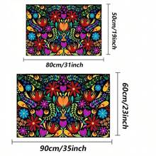 1pc Entrance Mat, Crystal Velvet, Anti-Slip, Garden Pattern Decorative Doormat For Bedroom, Hallway