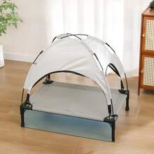 1pc Portable Foldable Washable Anti-Moisture Anti-UV Large Capacity Pet Camp Bed, Suitable For Medium/Small Cats & Dogs Outdoor Use Cat Carrier Cat Backpack Bike Trailer