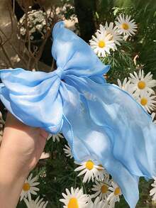 1/2/3pcs Mesh Bowknot Ribbon Hair Clip For Daily, Large Hairpin For Hair Styling Accessories,Suitable For Daily Wear,Photography - Blue - View 5