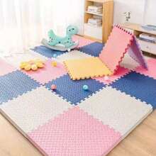 Heavy Gym Floor, Anti-Skid Exercise Mat, Interlocking EVA Foam Exercise Mat - Anti-Skid Surface Puzzle Sports Carpet Tile, Durable Protective Floor Suitable For Family Gym, Yoga And Equipment - Easy Connection Design, Thickened Buffer Training Surface, Gym Accessories, Fashionable Matte Effect