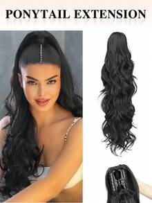 nimoki Estensioni per coda di cavallo, Coda di cavallo lunga e ondulata da 30 pollici con fermaglio, Estensioni per capelli sintetici ricci e voluminosi per l'uso quotidiano delle donne, con aspetto naturale