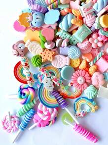 20/50 件可爱套装蓝色散装混合树脂平底饰品 DIY 工艺装饰品剪贴簿美甲用品指甲美甲饰品美甲宝石