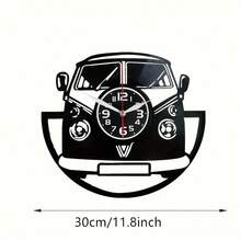 Relógio de Parede Único com Disco de LED e 7 Cores Mudando de Carro, Decoração Doméstica Artesanal Adequada para Aniversário, Natal, Dia das Mães, Dia dos Pais - Baterias Não Incluídas, Decoração Doméstica Africana