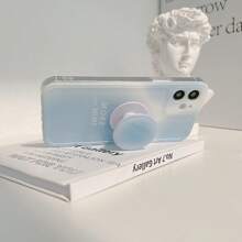 2 piezas Soporte plegable retráctil para teléfono móvil teñido, soporte de teléfono celular de resina transparente lindo, accesorio de teléfono celular expandible y plegable hecho a mano compatible con iPhone, teléfono Android, regalo para cumpleaños, familia, amigos. Agarre de teléfono empujar-jalar, accesorios de teléfono