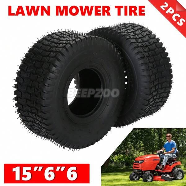 Ride On Mower Tyres 15x6.00-6 4-PLY Tubeless Parts Broad Turf Saver Commercial
