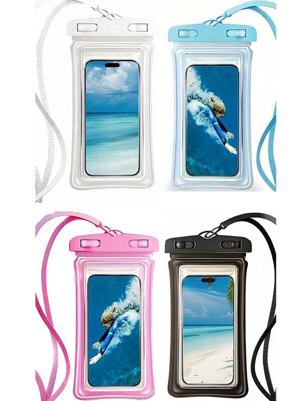 4/2/1 pieza Funda de teléfono con pantalla táctil, Funda de viaje para teléfono, Protector de teléfono para playa, Bolsa impermeable para teléfono celular, Bolsa seca y teléfono sumergible para playa, kayak, viaje