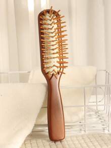 1pc Sandalwood Air Cushion Massage Hair Brush, Minimalist Long Handle Design With Soft Air Cushion, Scalp Massage Hair Brush For Men And Women - Multicolor - View 10