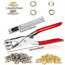 101/202/402pcs 4.5/6/12mm Eyelets And Eyelet Plier Set, Gold/Silver Eyelets And Grommets, With Punch And Fixing Tool For Sewing And Crafting, Five-Claw Fastener Installation Kit, Snap Button, Snap Fastener Plier, Sewing Grommet Kit, Metal Eyelets And Gold/Silver Washers, Manual Eyelet And Grommet Punch Set, Suitable For Leather/Belts/Shoes/Handicrafts