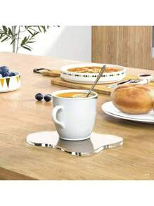 1pc Creative Cloud-Shaped Transparent Acrylic Coaster - Heat Resistant, Anti-Slip Drink Mat, Suitable For Coffee And Tea Cups, Great For Home And Catering Decor