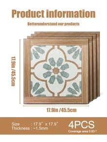 4/10 件装北欧复古风格地板贴纸，即撕即贴防水自粘式防水乙烯基地板，可拆卸地板砖 DIY 地板适用于厨房、餐厅、卧室和浴室地板砖客厅装饰房间装饰家居装饰壁纸墙纸地板砖自粘式地板砖剥离粘贴 - 彩色 - 查看 7