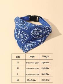 1pc Adjustable PU Triangle Bib With Leash Clip, Printed Design For Small/Medium Dogs