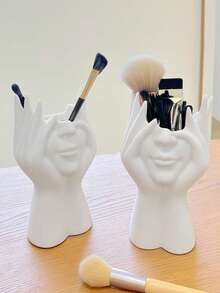 1 pieza Soporte único y creativo para brochas de maquillaje, organizador de escritorio de material de resina decorativa, diseño antideslizante, adecuado para 11 festivales, organizador de almacenamiento de maquillaje, caja de almacenamiento de maquillaje, soporte de maquillaje, organizador de brochas de maquillaje, bolsa de maquillaje, soporte de brochas de maquillaje, organizador de maquillaje, regalo para mujeres, regalo de Navidad, ideas de regalo para mujeres