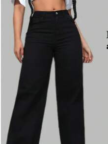 Fabrica Wide Leg Fantalona High Waist Jeans - 黑色 - 查看 4