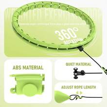 Infinity Weighted Hula Exercise Hoop, For Adults Women Weight Loss Plus Size, 26/30 Detachable Links - A-Green 61英寸 - 查看 4