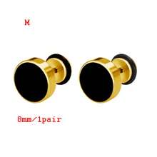 1 Cặp Hoa Tai Nam Bằng Thép Titan Tròn Màu Đen Nhỏ Giọt Dầu Hoa Tai Đính Đá Thời Trang Cho Nam Bằng Thép Không Gỉ Phụ Kiện Trang Sức Punk - màu đen - Xem 11