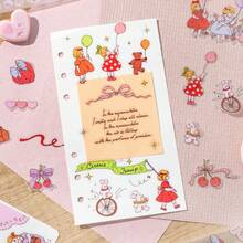 1 件装童话甜心盒系列胶带 PET 材质闪粉砂模切胶带童话人物主题胶带适用于 DIY 工艺品日常剪贴簿学校用品 - 彩色 - 查看 4