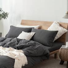 Dormitory Bedding - Doble línea ancha gris frío - Ver 8