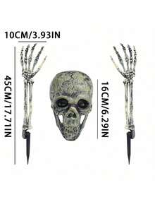3PCS Halloween Courtyard Props, Three Pieces Skeleton Set, Themed Party Courtyard Horror Decoration Ornament Skeleton Set, Happy Halloween!