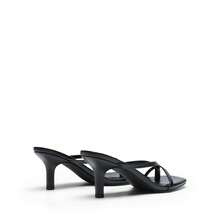 Heels For Women Flip Flops Kitten Low Heels Open Square Toe Thong Heeled Sandals, Sexy Fashion Comfort Shoes For Party Casual Slides - 黑色 - 查看 8