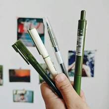 4-Piece Retro Green Brush Pen Set - Compatible With Multiple Nib Types, Premium Quality, Quick-Dry Ink, Includes Gel Pen, Brush Pen, Sign Pen & Technical Pen, Perfect For Writing, Painting & Art Creation - 4 Red - View 10