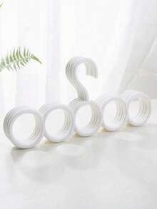 1/5pcs White Circle Loop Scarf Hanger, Plastic Multi-Scarf Organizer For Closet, Durable Accessory Storage Holder, Space Saving Hanger For Belts, Ties And Scarves, Ideal For Organizing Your Closet And Accessories,Suitable For Laundry,Clothes Drying Rack,Wasing Line,Room Decor,Dorm Room Essentials College,Closet Organization And Storage,Home Decor,Home Essentials,Room Decorations