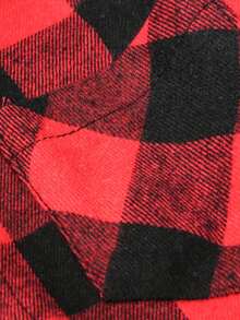 Men's Classic Buffalo Plaid Flannel Long Sleeve Button-Up Shirt | Family Flannel Plaid Shirt, Ideal For Everyday Wear  Big And Tall - 紅色 - 查看 4