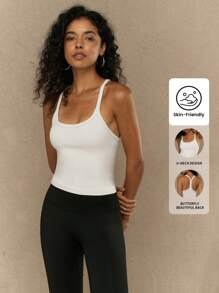 Yefecy Seamless Workout Tank Tops For Women Racer Back Athletic Camisole Sports Shirts