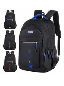 Minimalistischer einfarbiger Rucksack, multifunktionaler College-Stil, Campus-Rucksack, vielseitiger Nylon-Reiserucksack, große Kapazität, Buchstabenbeschriftung, einfache lässige Schultasche, neuer Schulrucksack für Oberschüler mit großer Kapazität, Rucksack für Mittelschüler, Business-Reise-Lässig-Rucksack, Schultasche, Schüler-Lernbedarf, Rucksack für Studenten zum Schulanfang, Schultaschen mit großer Kapazität, Reisetaschen