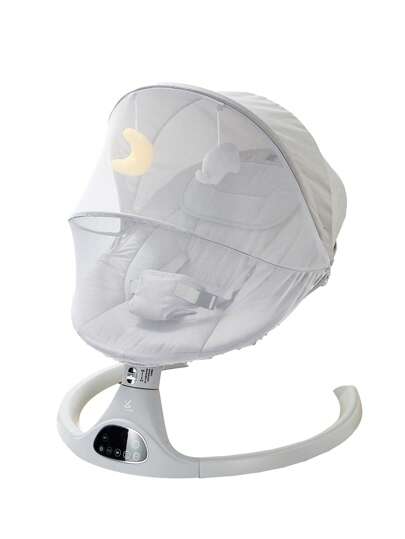 Hamaca Eléctrica Multifuncional para Bebé, Reproductor de Música por Bluetooth, 5 Niveles de Balanceo Inteligente, Con Mosquitera y Juguetes Colgantes, Cuna Calmante para Recién Nacidos