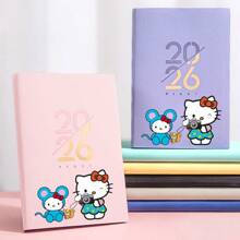 Sanrio دفتر تخطيط يومي ل- هالو كيتي سانريو لعام 2026، دفتر يومي لمدة 365 يوم، دفتر إدارة الوقت باللغة الإنجليزية، لوازم مدرسية، عودة إلى المدرسة، مناسب كلوازم مدرسية للطلاب العائدين وكهدايا للطلاب.