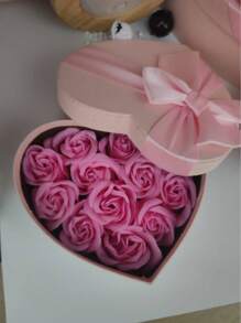 1pc Pink Gift Boxes With Lids For Present Heart Shaped Flower Boxes For Bridesmaid, Proposal, Wedding, Birthday