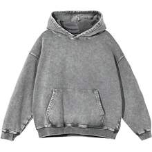 Men's Fashionable Autumn Washed Distressed Pocket Hoodie, Mens Hoodies Vintage Oversized Hoodie Acid Wash Couples Cotton Pullover Hoodies For Men Streetwear Sweatshirts - Street Fashion Outerwear - 黑色 - 查看 3