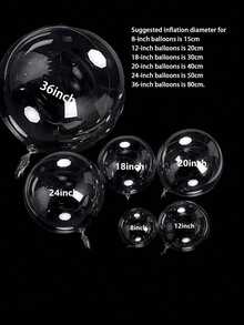 5 个巨型透明气球，透明 Bobo 气球，大号透明 PVC 泡泡气球，适用于生日、新娘送礼会、餐桌装饰、圣诞派对、室内外婚礼装饰 - 彩色 - 查看 7