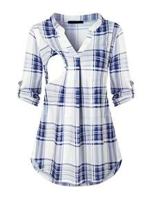 tooluck Nursing Tops For Breastfeeding Maternity 3/4 Rolled Sleeve Breastfeeding Shirts For Women - Bộ đồ 2 - Xem 1