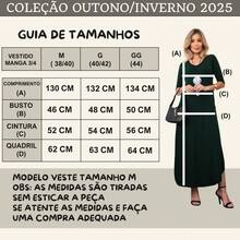 Long Dress 3/4 Sleeve Comfy Fashion With Pocket - Màu xanh lá cây đậm - Xem 3