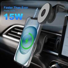 1pc Suitable For Magsafe Car Charger 15W Fast Charging Magnetic Wireless Car Charger Suitable For IPhone 15/14/13/12 Magsafe Phone Holder Air Outlet Phone Holder Supports Wireless Charging Function