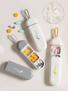 1 件 3 格药盒迷你便携式 3 餐日常药品储存容器防水防潮每周药丸整理器药物分配器适用于露营徒步钓鱼防潮登山和旅行户外活动