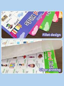 Póster de 220 palabras de uso frecuente en inglés, herramienta educativa de palabras de alta frecuencia, decoración de aula para niños - Multicolor - Ver 5