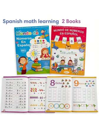 A4 spansk siffror övningshäfte för handstil, förskoleutbildning och lärande