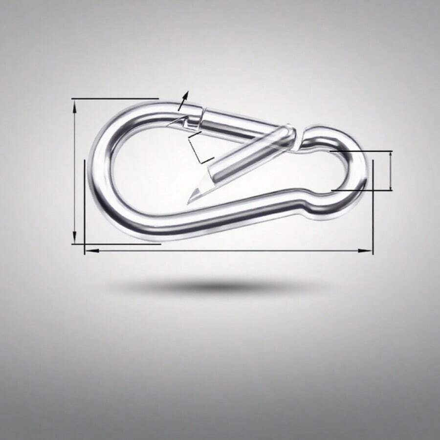 Hanging Buckle, Key Ring, Buckle, Lock Buckle, Insurance Hook, Spring Buckle, Spring Hook, Buckle, Outdoor Accessories, Mountaineering Buckle Hook - Silver 12*140 - View 1