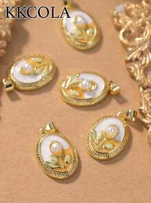KKCOLA 1pc Fashionable Floral Pendant Necklace, Jewelry Accessory For Daily Wear