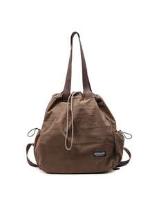 A Niche, Multi-Functional, Casual Tote Bag, Solid Color, Minimalist Style, Large Capacity, Portable Women's Bag, Minimalist Multi-Functional Bag Suitable For Daily Commute, Travel, Shopping And School - Coffee Brown - View 7