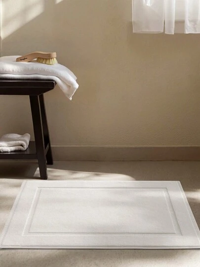 DAJIANG 1pc White Classic Luxury Bath Mat Floor Towel Set - Absorbent Cotton Hotel Spa Shower/Bathtub Mats [Not A Bathroom Rug] Door Mat Kitchen Mat&Rug Home Decor Festival Decor Room Entryway Rug Runner Rug, Autumn Winter Bedroom Decoration Autumn Decor Carpet, Suitable For Halloween, Thanksgiving Decoration