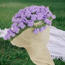 DIY Crochet Flowers Rose Bouquet Blanket Handmade Soft And Lightweight Material Pack - Purple lily of the valley - View 7
