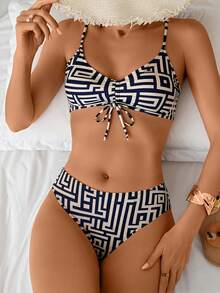 HKGFF-New Current Popular European And American Clothing, Split Swimsuit, Cover Up, Three Piece Set, Gathered Pleated Swimsuit, High Waisted Swimsuit, Beach Vacation Swimsuit For Women