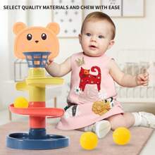 1pc Children Cartoon Basketball Board Toy, 3 Track 3 Balls/5 Track 5 Balls/7 Track 7 Balls, Educational Early Learning Exercise Hand Grip And Focus Ability, Track Ball Stacking Toy, Kids Birthday/Thanksgiving/Christmas Gift