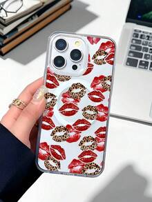 Leopard Lip Print Pattern Premium Magnetic Phone Case For Compatible With IPhone 16e/16/15/14/13/12/11/ProMax/Pro/Plus/XSMax/XS/X, For Compatible With Samsung Galaxy S22/S23/S24/S25/Plus/FE/Edge/Ultra,Fashion Female Summer Unique Cases Transparent Shockproof Anti-Drop Ultra-Thin Design Acrylic+Tpu Hard Back Non-Yellowing Clear Protection Cover Men Casing Girl Women Ultimate Protective Fundas Para Protectores De Celulares Accessories Friend Gift Aesthetic Protector Forro De Teléfono - 無色 - 查看 3