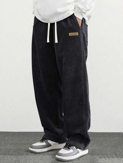 Herren Cordhose in Gerade Passform, Große Größen, neue vielseitige Jogginghose für Frühling und Herbst