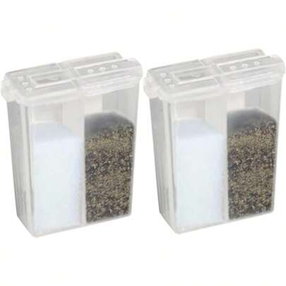 1/2 Set Of Mini Salt And Pepper Seasoning Bottles - Transparent Plastic With Lid Travel Seasoning Shaker