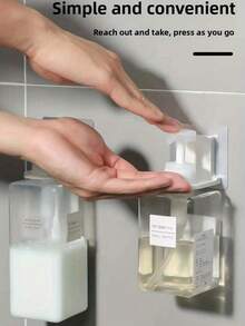 10/8/6/4/2/1 قطعة حامل شامبو وجل الاستحمام لاصق على الحائط - خطاف بلاستيك PVC بدون ثقب، تصميم حديث موفر للمساحة لتنظيم الحمام، يحمل عدة زجاجات (أبيض)، حل موفر للمساحة، منظم بسيط، تركيب لاصق، خطاف لاصق، رفوف حمام مثبتة على الحائط بدون ثقب للحمامات الصغيرة، اكسسوارات حمام، أدوات حمام